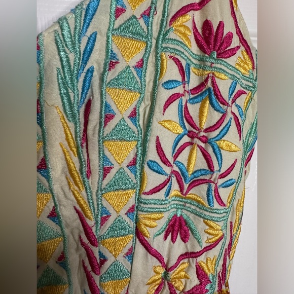 🌺 NWT! Anthropologie Raga Embroidered Boho Parkland Maxi Dress - Picture 14 of 16